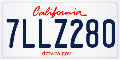 CA license plate 7LLZ280