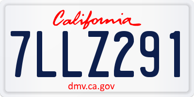 CA license plate 7LLZ291