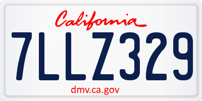 CA license plate 7LLZ329