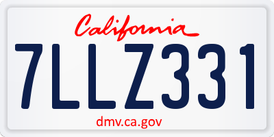 CA license plate 7LLZ331