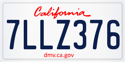 CA license plate 7LLZ376