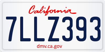 CA license plate 7LLZ393