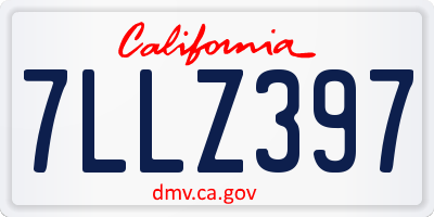 CA license plate 7LLZ397