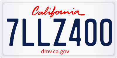 CA license plate 7LLZ400