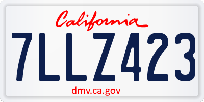 CA license plate 7LLZ423
