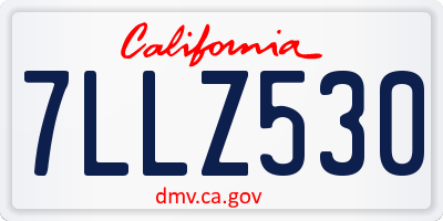 CA license plate 7LLZ530