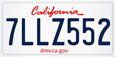 CA license plate 7LLZ552