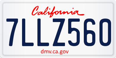 CA license plate 7LLZ560