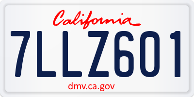 CA license plate 7LLZ601