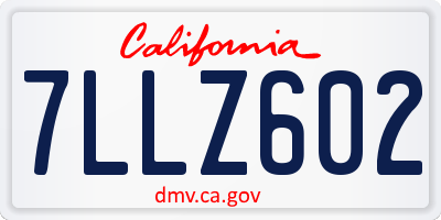 CA license plate 7LLZ602