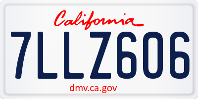 CA license plate 7LLZ606