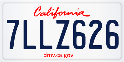 CA license plate 7LLZ626