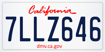 CA license plate 7LLZ646