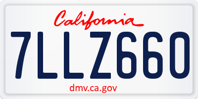 CA license plate 7LLZ660