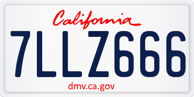 CA license plate 7LLZ666