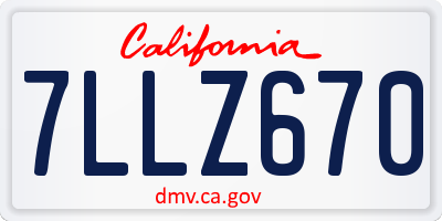 CA license plate 7LLZ670