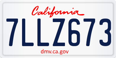 CA license plate 7LLZ673