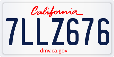 CA license plate 7LLZ676
