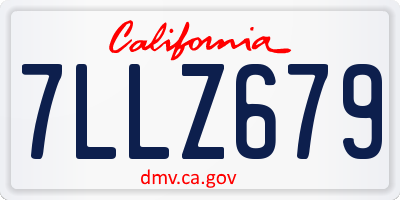 CA license plate 7LLZ679