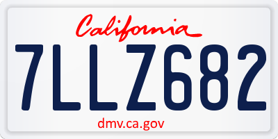CA license plate 7LLZ682