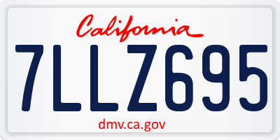 CA license plate 7LLZ695