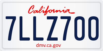 CA license plate 7LLZ700