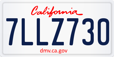 CA license plate 7LLZ730