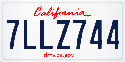 CA license plate 7LLZ744