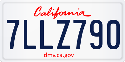 CA license plate 7LLZ790