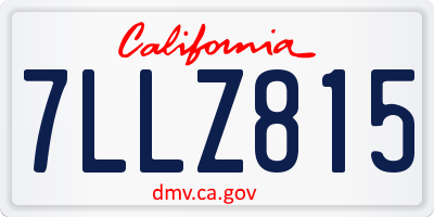 CA license plate 7LLZ815