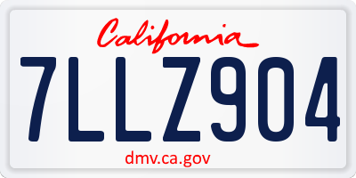 CA license plate 7LLZ904