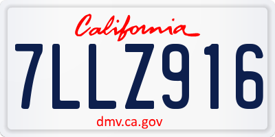 CA license plate 7LLZ916