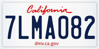 CA license plate 7LMA082