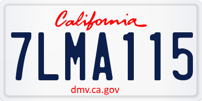 CA license plate 7LMA115