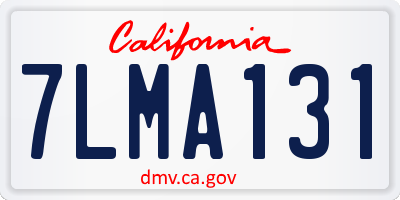 CA license plate 7LMA131