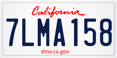 CA license plate 7LMA158