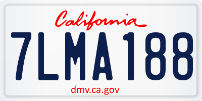 CA license plate 7LMA188