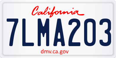 CA license plate 7LMA203