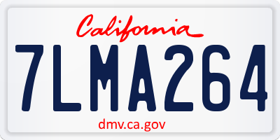 CA license plate 7LMA264