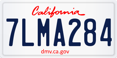 CA license plate 7LMA284