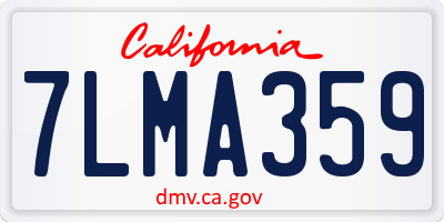 CA license plate 7LMA359