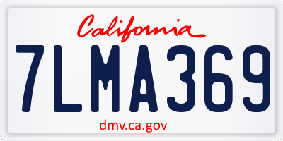 CA license plate 7LMA369