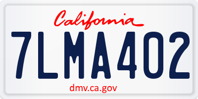 CA license plate 7LMA402