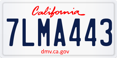 CA license plate 7LMA443