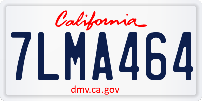 CA license plate 7LMA464