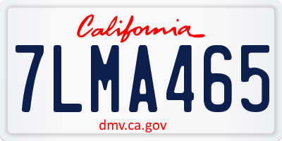 CA license plate 7LMA465