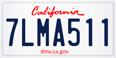 CA license plate 7LMA511