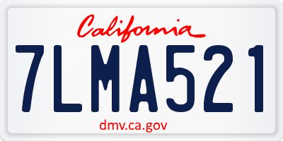 CA license plate 7LMA521
