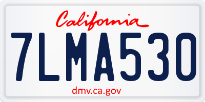 CA license plate 7LMA530