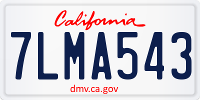 CA license plate 7LMA543